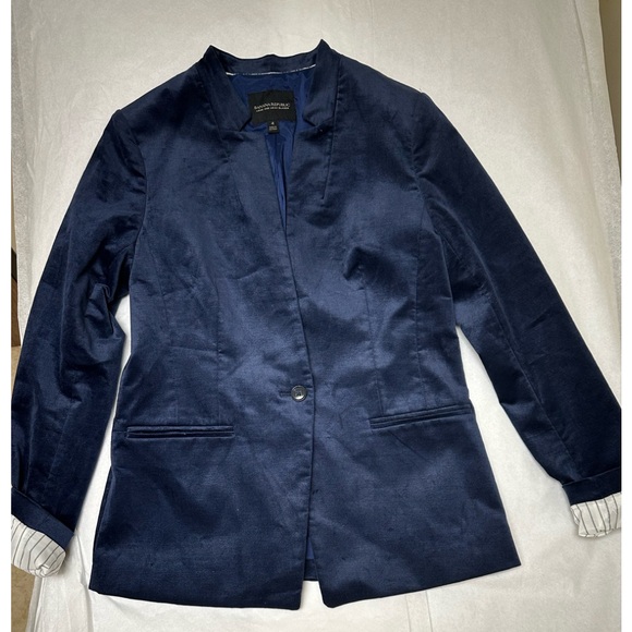 Banana Republic Velvet Blazer Jacket Blue Long and Lean Blazer 🪻 - Picture 9 of 9